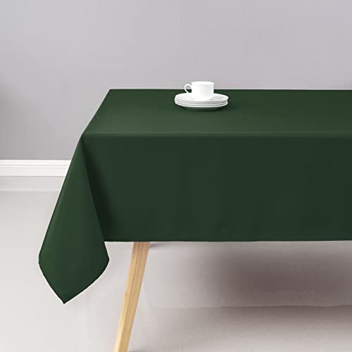Wewoch Hunter Green Rectangle Tablecloth Wrinkle Resistant Washable Fabric Table Cloth for Dining, Kitchen, Parties, Weddings and Outdoor Use 60 Inch by 104 Inch - Image 1