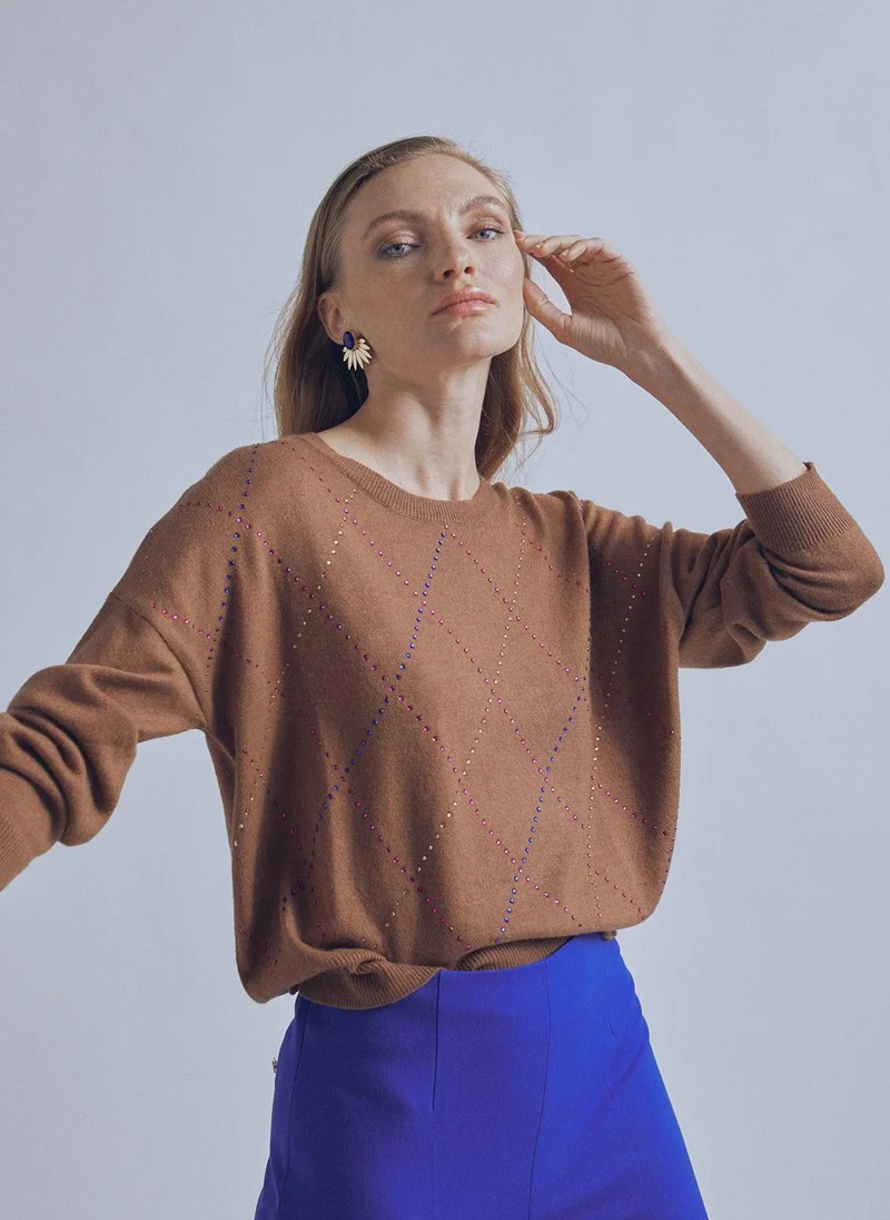 Lola Casademunt Multicoloured rhinestone detail sweater
