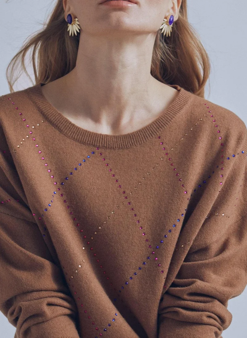 Lola Casademunt Multicoloured rhinestone detail sweater