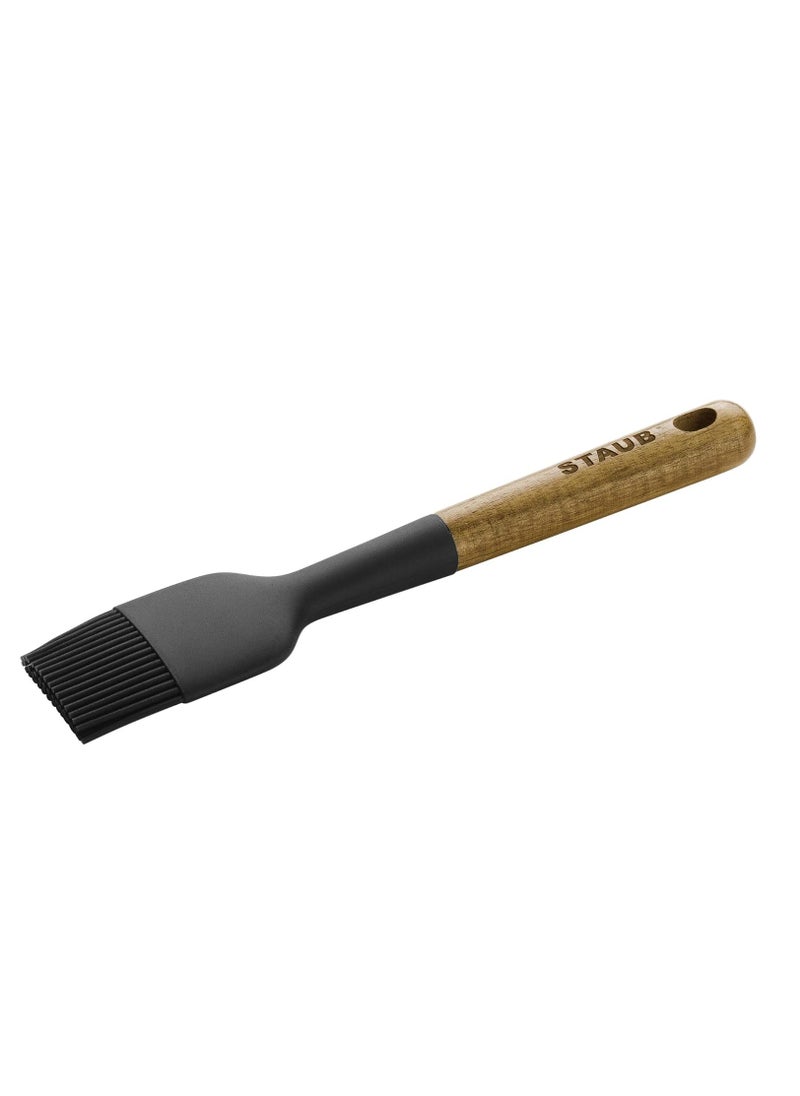 STAUB STAUB Pastry Brush, Perfect for Evenly Glazing Pastries and Basting Meats, Durable BPA-Free Matte Black Silicone, Acacia Wood Handles, Safe for Nonstick Cooking Surfaces  - Image 1