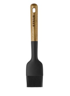 STAUB STAUB Pastry Brush, Perfect for Evenly Glazing Pastries and Basting Meats, Durable BPA-Free Matte Black Silicone, Acacia Wood Handles, Safe for Nonstick Cooking Surfaces  - Image 3