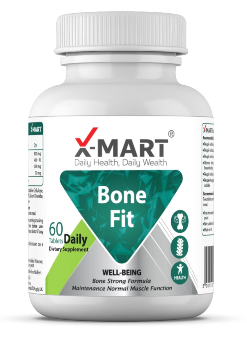 X-Mart Bone Fit – Calcium, Magnesium, Zinc & Vitamin D3 Tablets for Bone Strength and Osteoporosis Prevention - Image 1