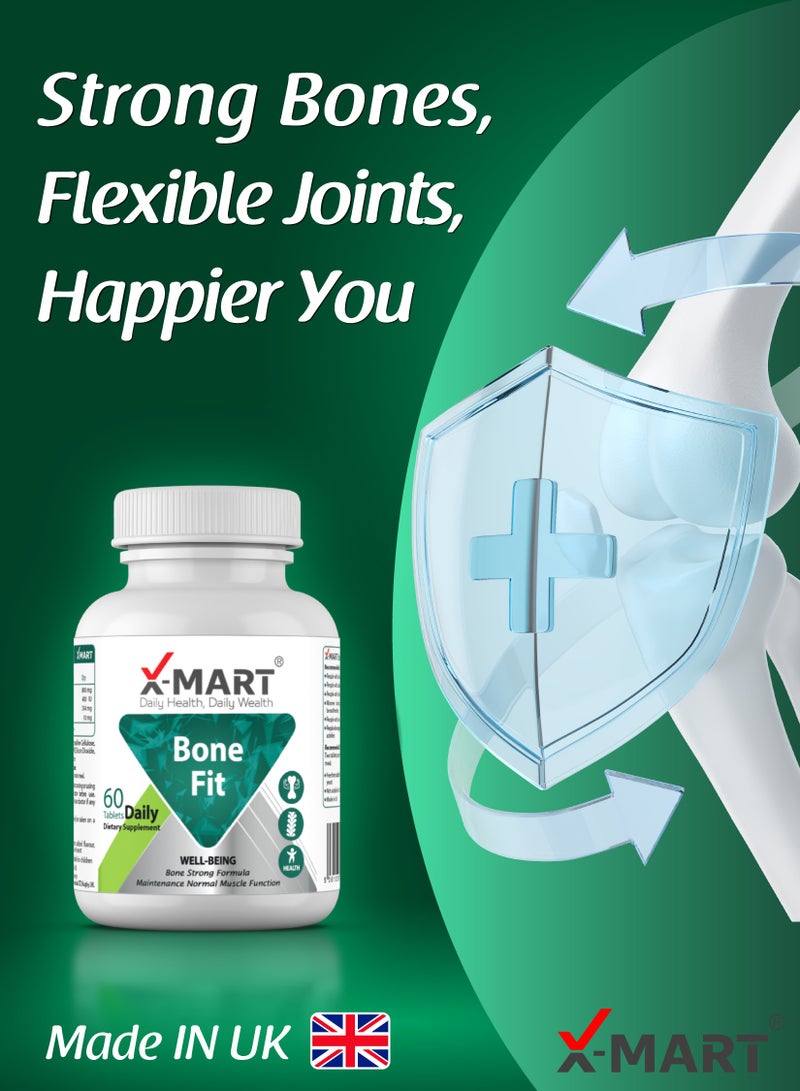 X-Mart Bone Fit – Calcium, Magnesium, Zinc & Vitamin D3 Tablets for Bone Strength and Osteoporosis Prevention - Image 2
