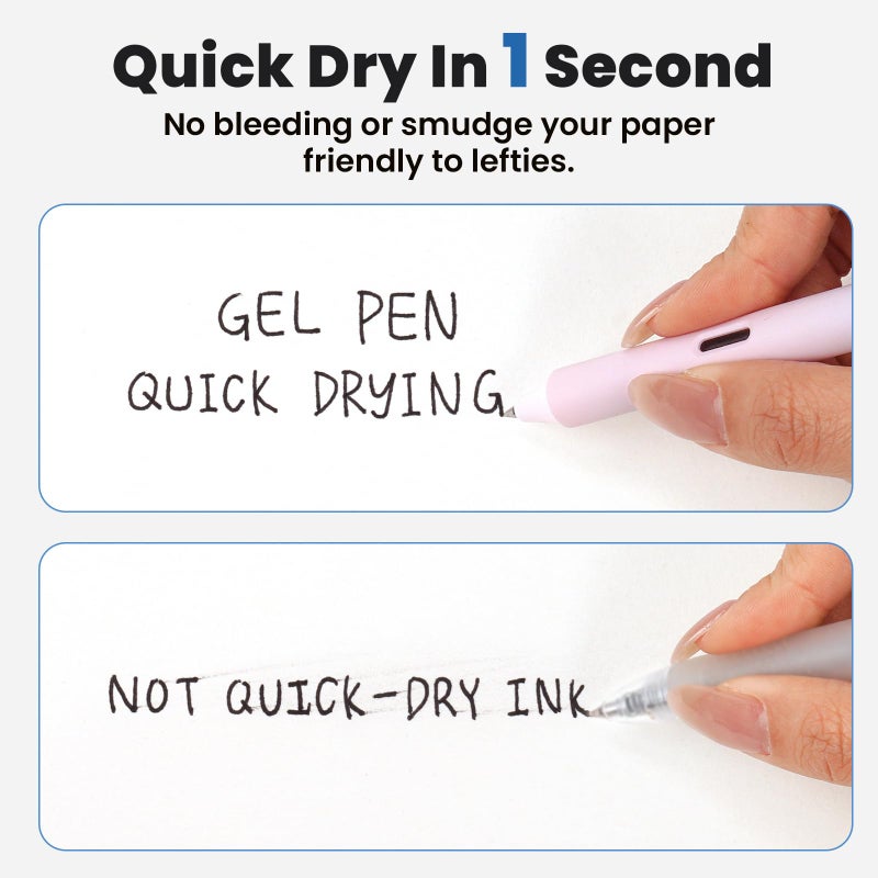 WRITECH Gel Pens Fine Point: 0.5mm Black Ink Retractable 4ct Smooth Writing No Bleed with Aesthetic Gradient Color Pen Barrel for Journaling Note Taking Sketching - Image 5