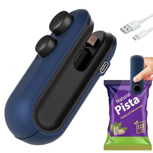 TECH LOGO ELECTRONICS Vacume sealer machine,Portable Mini Sealing Machine, Handheld Packet Sealer for Food, Snacks, Chips, Fresh Storage, Plastic Bags Sealing Machine, 1 YEAR Warranty (BLUE) - Image 1