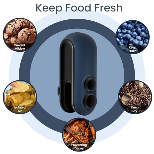 TECH LOGO ELECTRONICS Vacume sealer machine,Portable Mini Sealing Machine, Handheld Packet Sealer for Food, Snacks, Chips, Fresh Storage, Plastic Bags Sealing Machine, 1 YEAR Warranty (BLUE) - Image 4