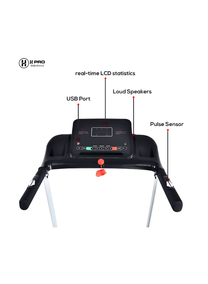 H PRO HM-797 Portable Smart Treadmill With Easy Assembly and LED Screen| 3.5 HP Peak Foldable Motorized Walking and Running Machine for Home Use - Image 2