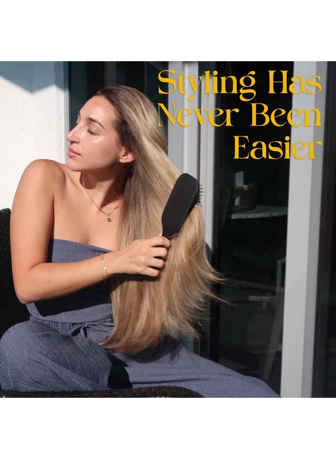 Giorgio Detangling Air Cushion Brush For Men And Women - Small, Ball Tip Tourmaline Bristles, Anti-Static For Hair Styling And Blow Drying