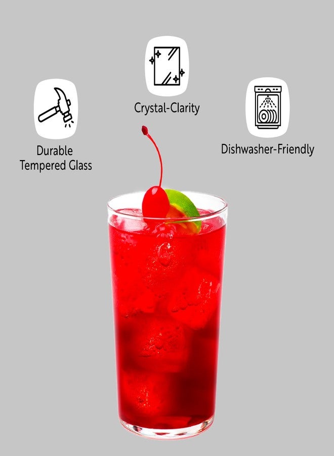 Restaurantware Sumi 17.3 Ounce Highball Glasses Set of 6 Fine-Blown Tom Collins Glasses - Tempered Dishwasher-Safe Glassware Clear Glass Tall Bar Glasses Serve Water Juices Cocktails Or Beers - Image 4