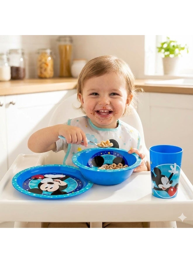 Disney Ciao 3-Piece Mickey Mouse PP Children’s Dinner Set – Plate, Bowl & Glass – BPA-Free Kids Tableware Set, Durable & Lightweight, Perfect for Everyday Meals & Parties - Image 3
