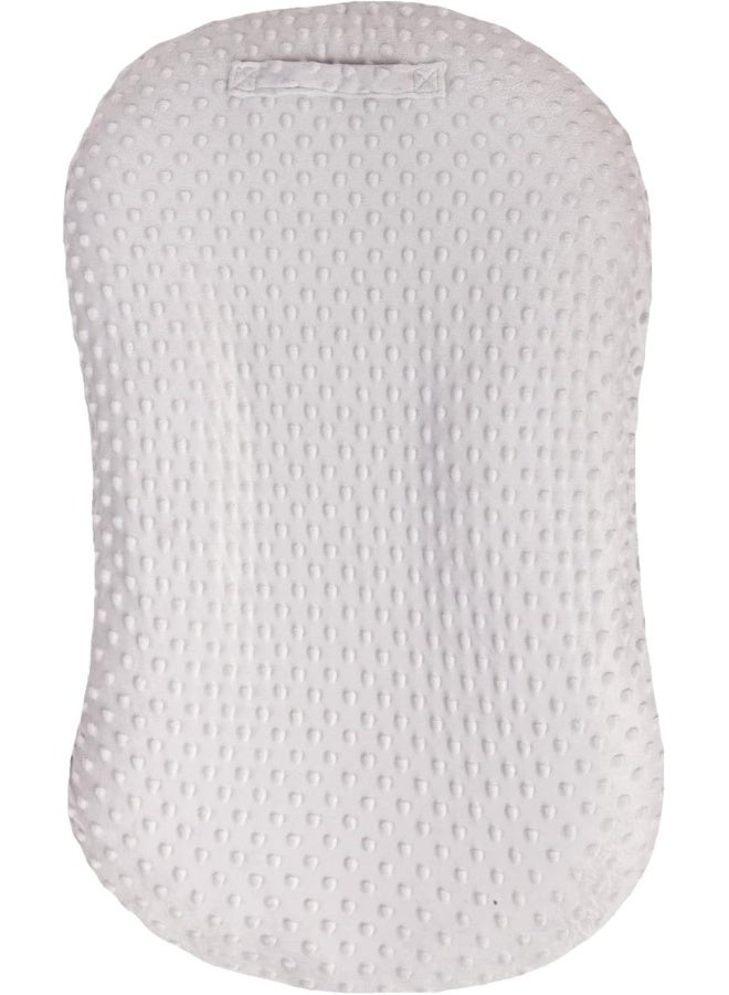 Mila Millie Water Resistant Removable Cover for Newborn Lounger | Minky Sensory Touch Slipcover for Baby Floor Seat | Premium Quality Soft Wipeable Fabric | Hypoallergenic (Fog)  - Image 1