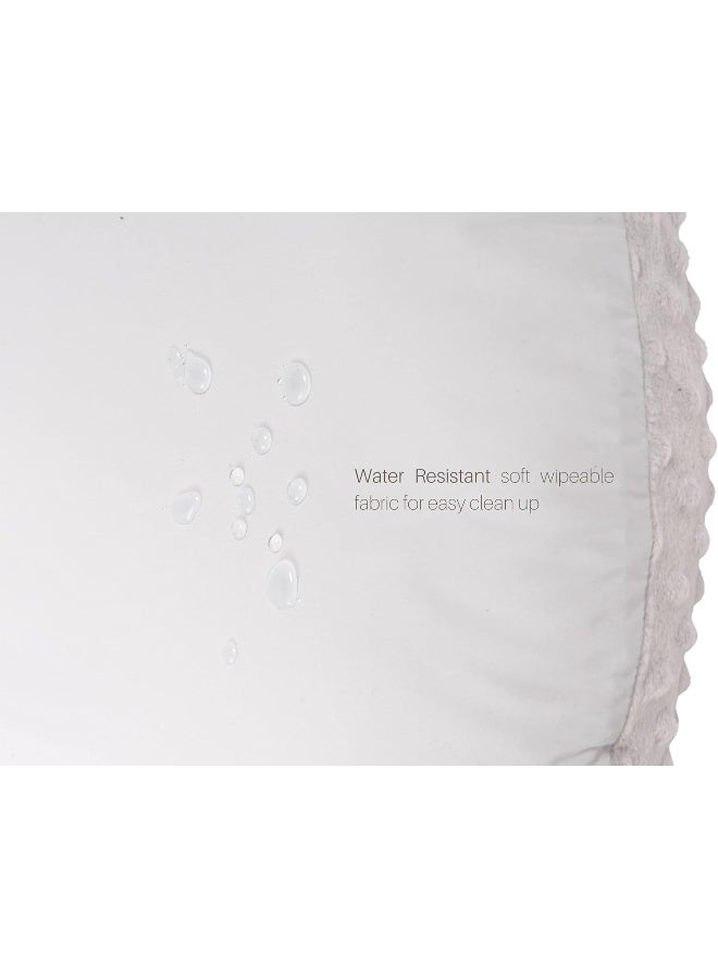 Mila Millie Water Resistant Removable Cover for Newborn Lounger | Minky Sensory Touch Slipcover for Baby Floor Seat | Premium Quality Soft Wipeable Fabric | Hypoallergenic (Fog)  - Image 5