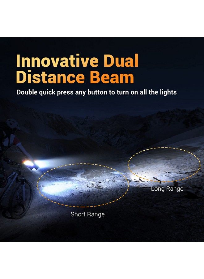 MOMIMO Bike Light Front Super Bright 10000 Lumens Usb Rechargeable Bicycle Headlight With Ip65 Waterproof And 13 Lighting Modes Bicycle Light Fits For Bike All Road Bicycle Mountain Night Riding - Image 3
