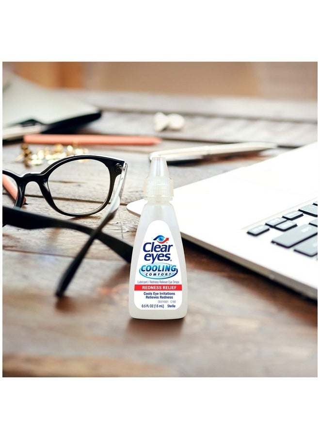 Clear Eyes - Cooling Comfort Redness Relief Eye Drops, Soothes Red Eyes, 0.5 fl oz, 3 Pack - Image 1