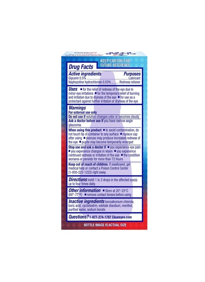 Clear Eyes - Cooling Comfort Redness Relief Eye Drops, Soothes Red Eyes, 0.5 fl oz, 3 Pack - Image 1