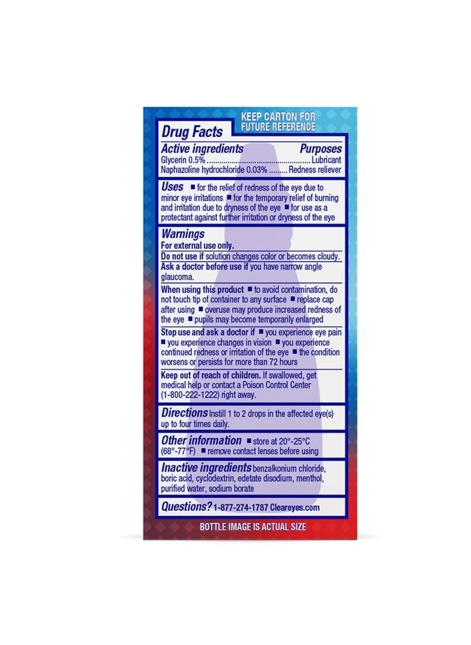 Clear Eyes - Cooling Comfort Redness Relief Eye Drops, Soothes Red Eyes, 0.5 fl oz, 3 Pack - Image 1