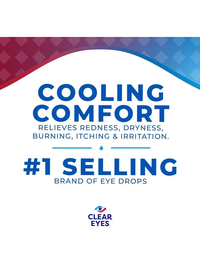 Clear Eyes - Cooling Comfort Redness Relief Eye Drops, Soothes Red Eyes, 0.5 fl oz, 3 Pack - Image 1