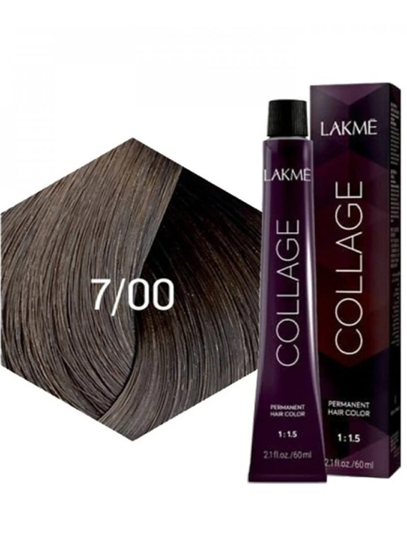 LAKME Collage Permanent Hair Dye  7/00 Medium Blonde 60 ml
