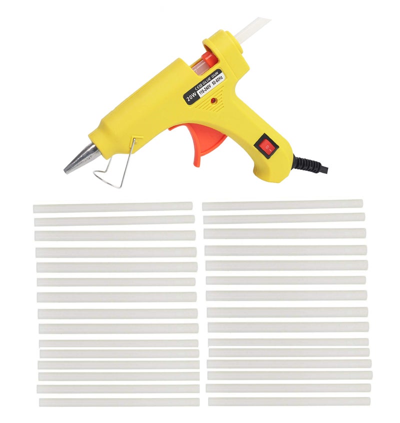 FADMAN HOT MELT GLUE GUN | OPERATING POWER 20 WATT | ON OFF SWITCH & INDICATOR | YELLOW MINI 30 STICKS 7 MM - Image 1