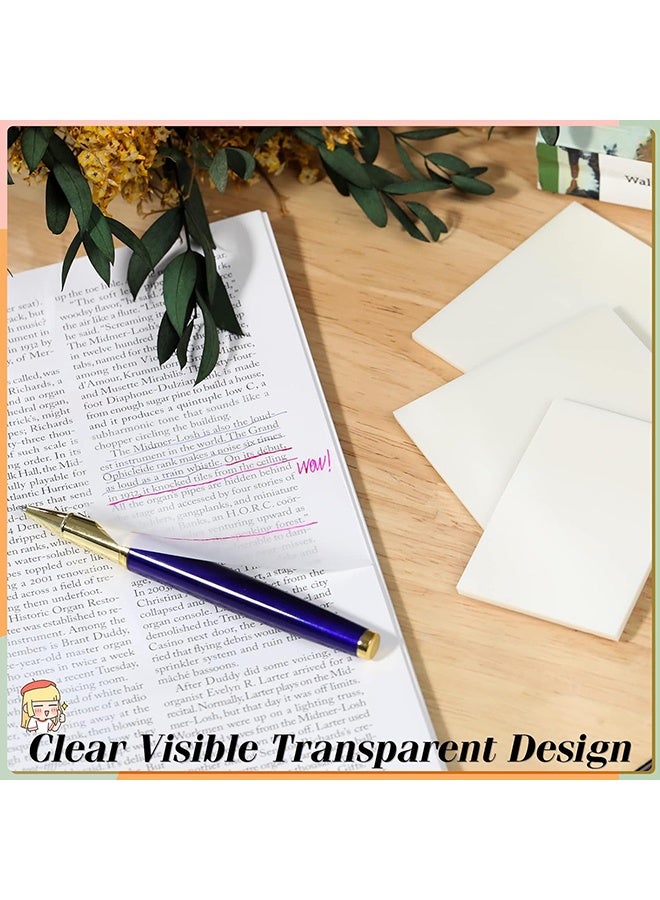 جي دي 1000 قطعة من الملاحظات اللاصقة الشفافة ذاتية اللصق، 6 أحجام، وسادات ملاحظات لاصقة شفافة مقاومة للماء، ملاحظات لاصقة شفافة ذاتية اللصق لتدوين الملاحظات على الكتب، علامات تبويب ملاحظات لاصقة للمخططات، لوازم مدرسية، مكتب، ملاحظات الكتب - Image 4