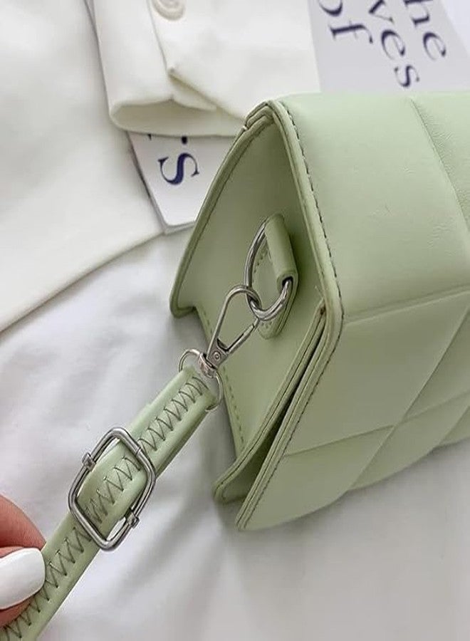 DIPDEY Women Classic Hand Bag Ladies Mini Handbag PU Leather Solid Color Hobo Bucket checker pattern Purse Crossbody Shoulder Bag Casual Ladies Small Flap Purse Party Wedding Casual MULTICOLOR (1 pcs) - Image 3