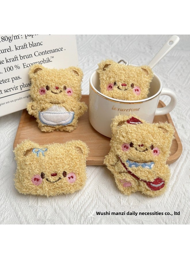 Squeaky Plush Pendant Keychain Doll Machine Stall Toy Bag Hanging Ornaments Girl's Heart Gift-Specifications:Love Necklace Teddy Bear [squeak Bead Chain]] - Image 3