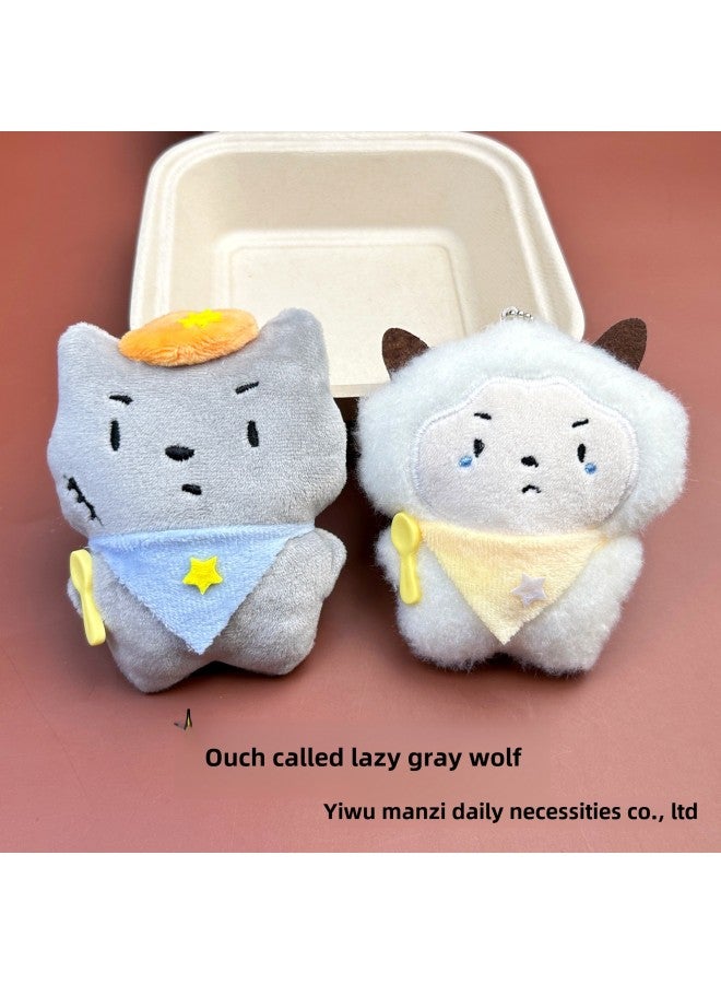 Squeaky Plush Pendant Keychain Doll Machine Stall Toy Bag Hanging Ornaments Girl's Heart Gift-Specifications:Love Necklace Teddy Bear [squeak Bead Chain]] - Image 2