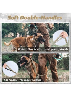 Rabbitgoo rabbitgoo Tactical Bungee Dog Leash with Shock Absorption, Military Training Leash with 2 Padded Control Handles for Medium Large Dogs, 5.2FT, Brown  - Image 2