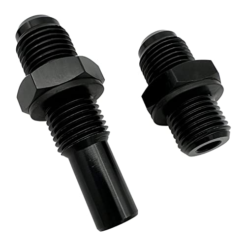 KRD PERFORMANCE Aluminum 6AN Male to 1/4 NPS Thread Transmission Oil Cooling Fitting Adapter compatite with GM 1997-2007 4L80E LS1 LM7 LR4 LQ4 LS6 L59 LQ9 LM4 L33 LS2 LH6 L92 L76 LS3 Black - Image 1