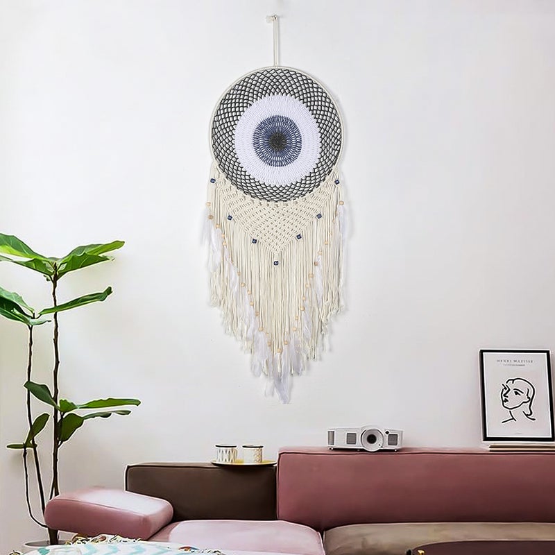 New Blue Enchantress 40Cm Concentric Circle Goose Feather Dream Catcher Home Decoration Wall Decoration Wedding Decoration - Image 2