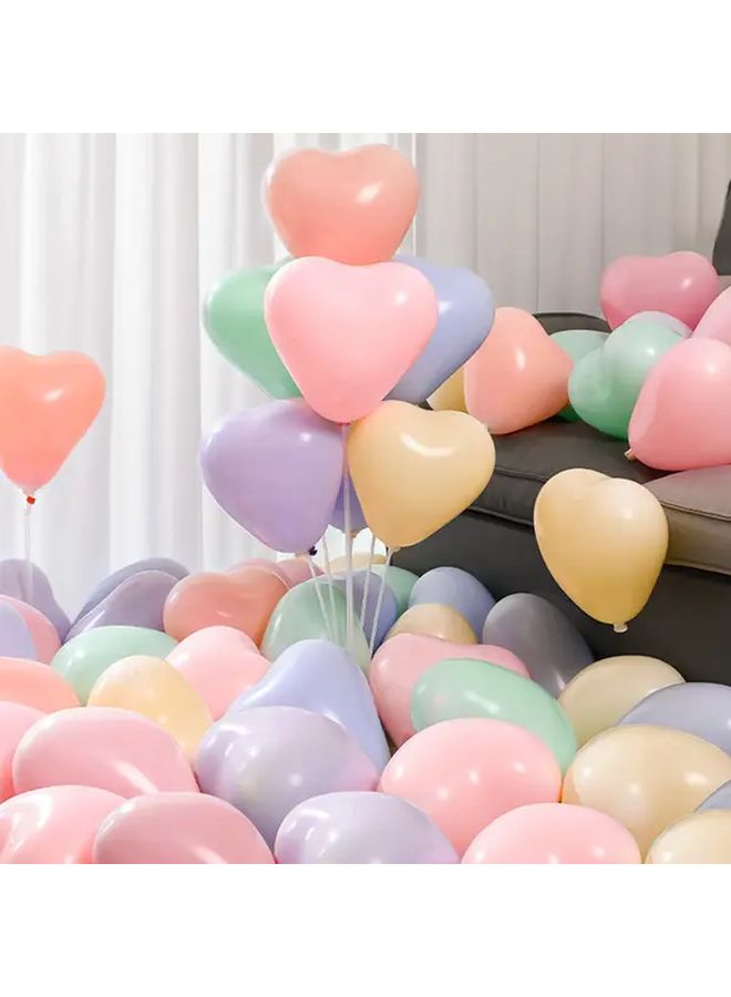 6 Pcs Violet Heart Shaped Foil Balloons Durable Latex Wedding Anniversary Valentine S Day Birthday Party Decorations Pastel Romantic Background Party Supplies - Image 1