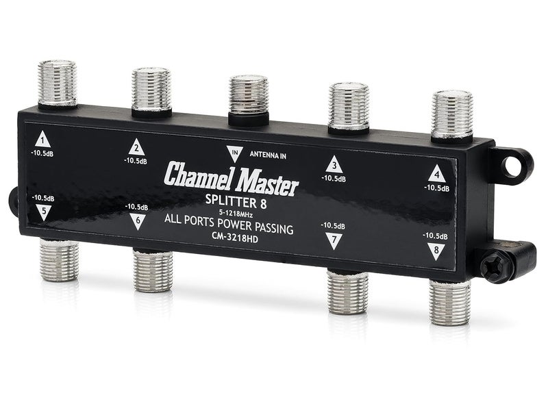 Channel Master Splitter 8 | 8-Way Splitter Distributes Digital HDTV Antenna Signal to 8 TVs, One Input and Eight Outputs, Power Passing for Preamplifiers and Boosters, Low-Loss Design, Indoor/Outdoor - Image 2