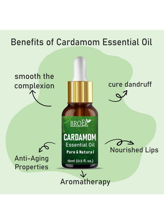 BROER Naturals Cardamom Essential Oil | 100% Pure & Undiluted - Therapeutic Grade for Skin Care, Hair Care & Aromatherapy | Cruelty Free & Vegan - (pack of 2) 30ml - Image 3