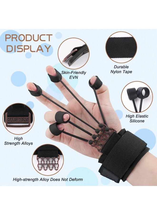 Generic Finger Exerciser Finger Stretcher Finger Resistance Band Guitar Strength Trainer Reverse Grip Strengthener Equipment Finger Extensor Strengthener for Wrist Hand  - Image 3