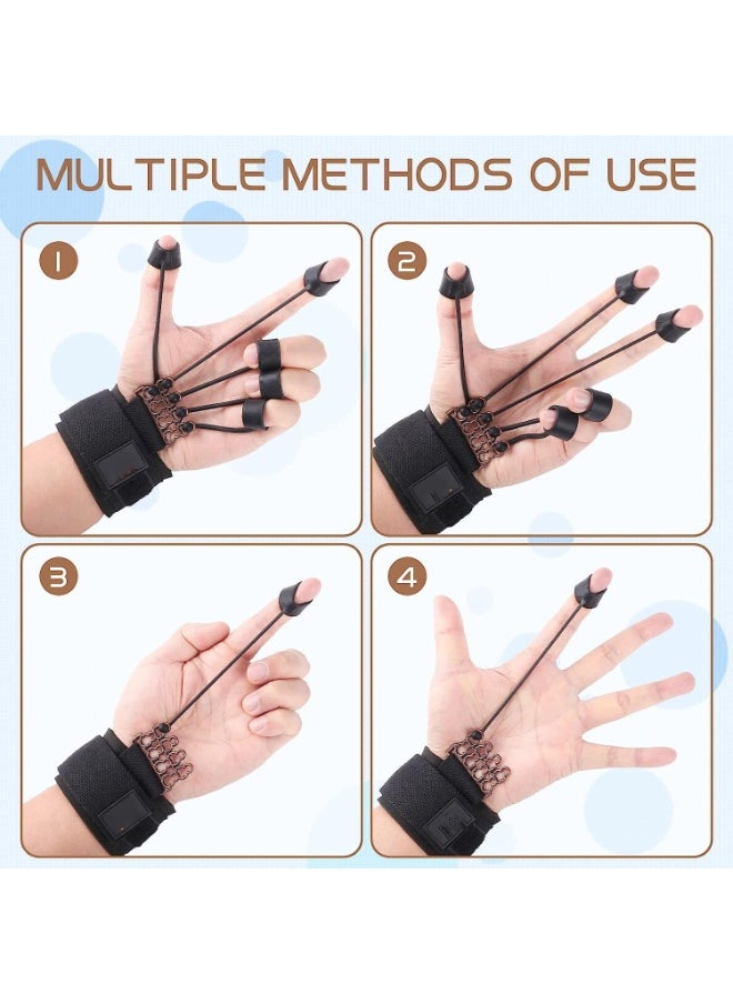 Generic Finger Exerciser Finger Stretcher Finger Resistance Band Guitar Strength Trainer Reverse Grip Strengthener Equipment Finger Extensor Strengthener for Wrist Hand  - Image 2