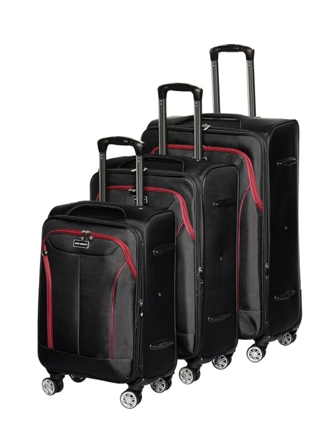بولو طقم حقائب سفر 3 قطع مقاس 20/24/28 من بولو بعجلات دوارة -اسود - Image 1