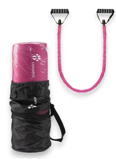 KANGAROO exercise mat 15 mm and resistance rope singl pink  - Image 1