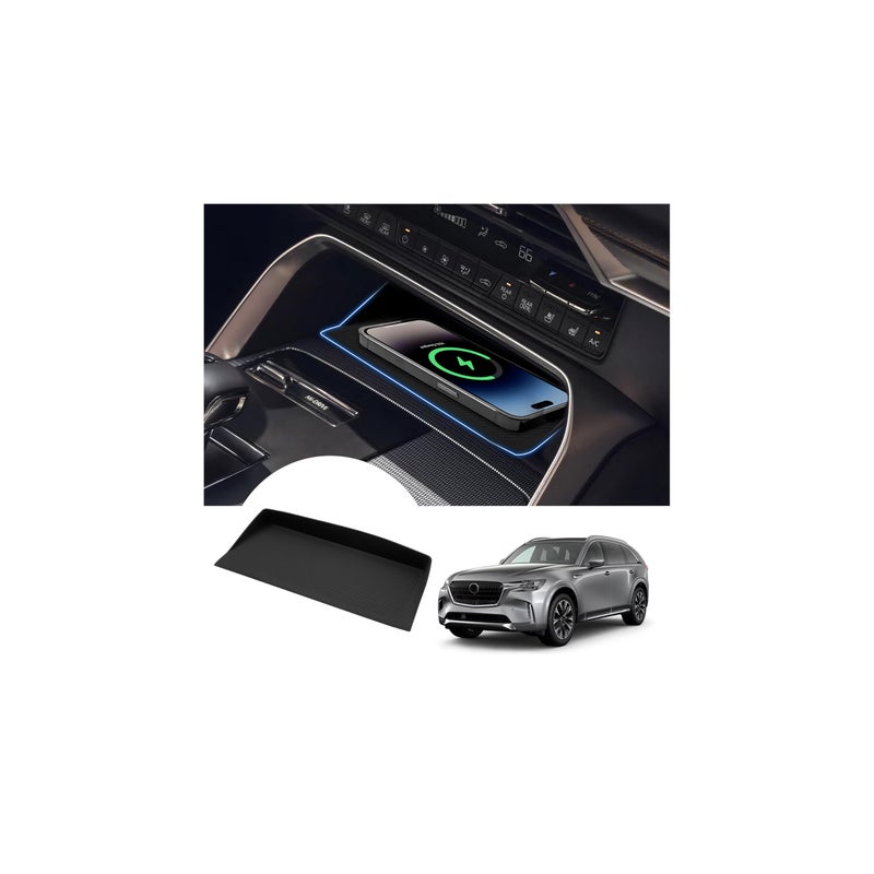 Autorder Wireless Charging AntiSlip Mat for 20242026 Mazda CX90 CX9020252026 CX70 CX70 Accessories AntiDust Center Console Protective Pad Silicone Wireless Charging Pad for CX90 CX70