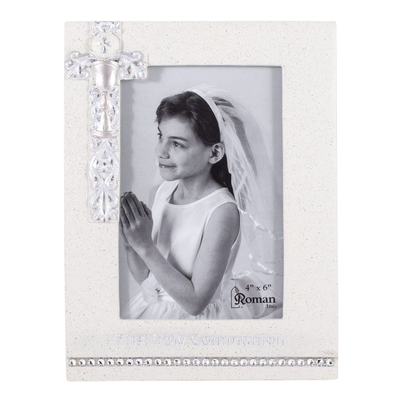 Roman Roman Giftware Inc.  Sacraments  First Communion  8"" H Communion Frame 4x6 Silver Religious  Inspirational  Durable (6x1x7) - Image 1