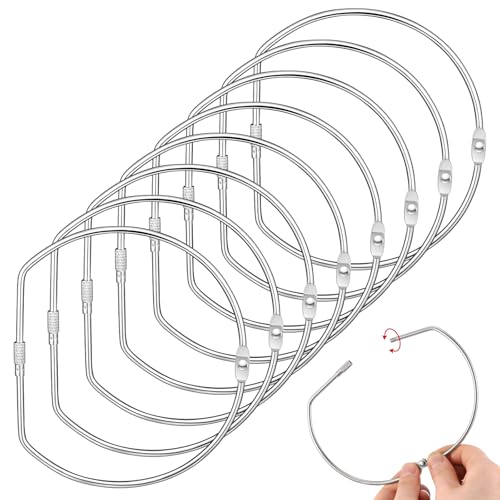 Dunzoom 8 Pcs Loose Leaf Binder Book Rings D-Shaped Binder Rings Large Nickel Plated Steel Book Keychain Key Washi Tape Organizer for Home Office Cards Receipts Photos Files DIY Craft Supplie (5 Inch) - Image 1