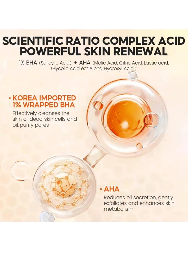 Vibrant Glamour 100 مل من حمض الساليسيليك 1% تونر مقشر للبشرة مقشر سائل للوجه يحتوي على 1% من حمض بيتا هيدروكسي وحمض ألفا هيدروكسي للتحكم في الزيوت ومكافحة حب الشباب وتجديد البشرة وإصلاح البشرة التالفة ومصل ترطيب الوجه - Image 4