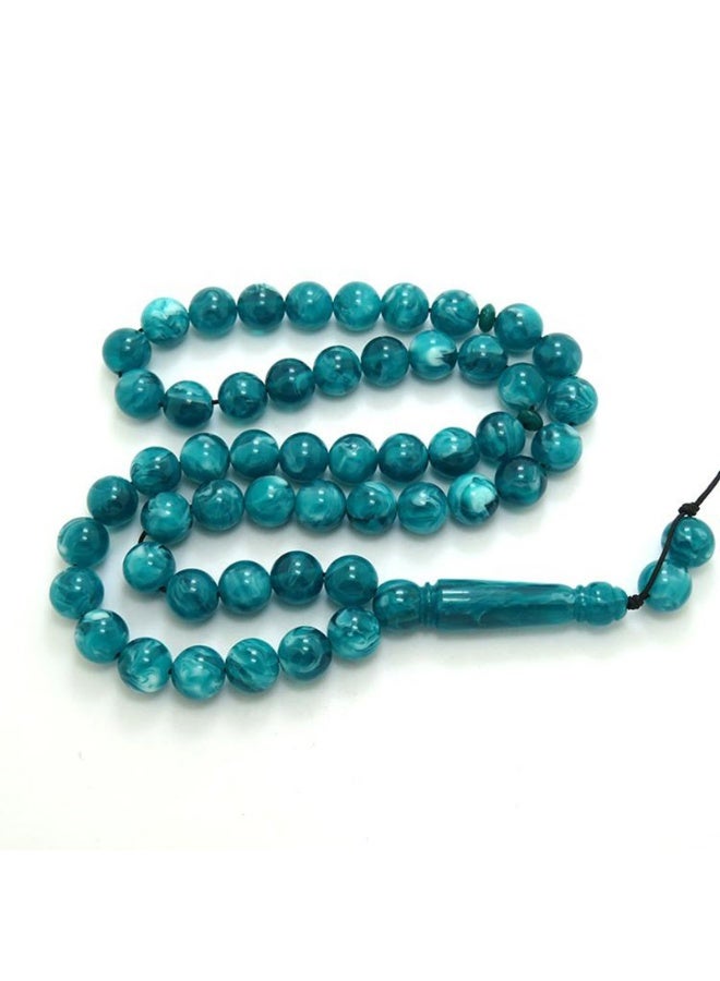 NIBEMINENT 51 Muslim Prayer Beads Lake Blue White Two Colors/10mm