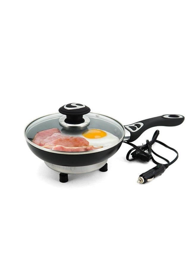 Denx Portable 24V Electric Frypan – Travel-Friendly Aluminum Car Cooker with Non-Stick Surface - Image 1