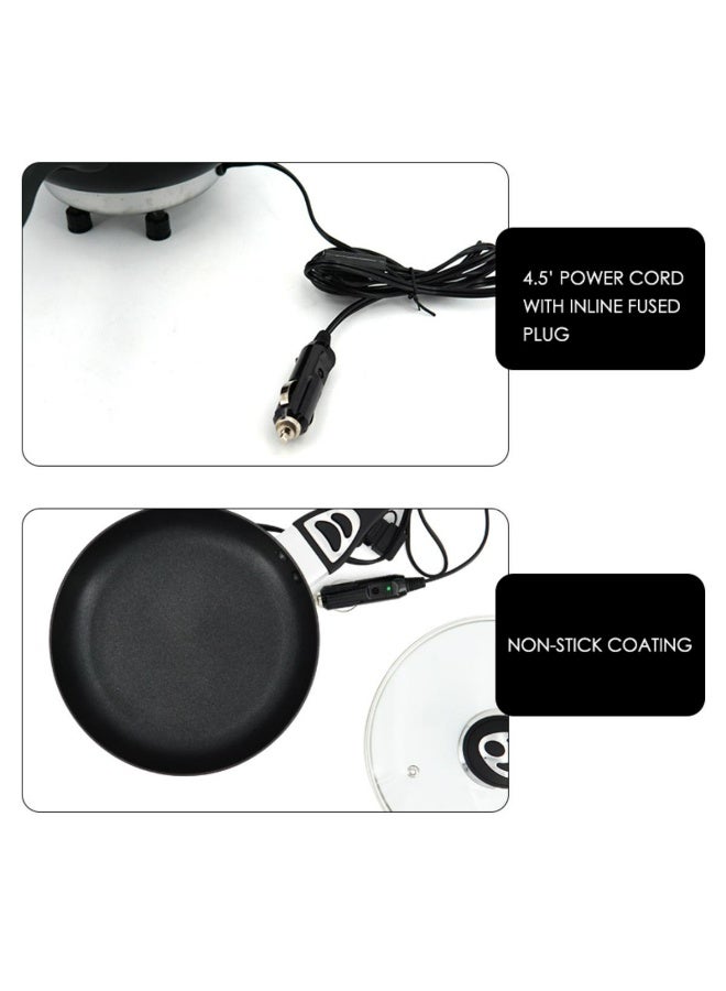 Denx Portable 24V Electric Frypan – Travel-Friendly Aluminum Car Cooker with Non-Stick Surface - Image 4
