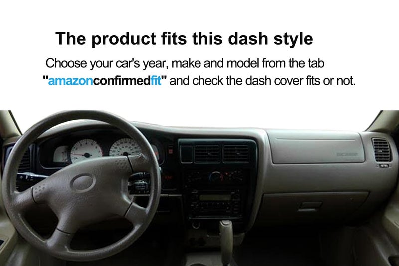 Fcovergurus Dash Cover Mat Custom Fit for Toyota Tacoma 1998 1999 2000 2001 2002 2003 2004, Dashboard Cover Pad Carpet Protector (Dark Gray) F83 - Image 2