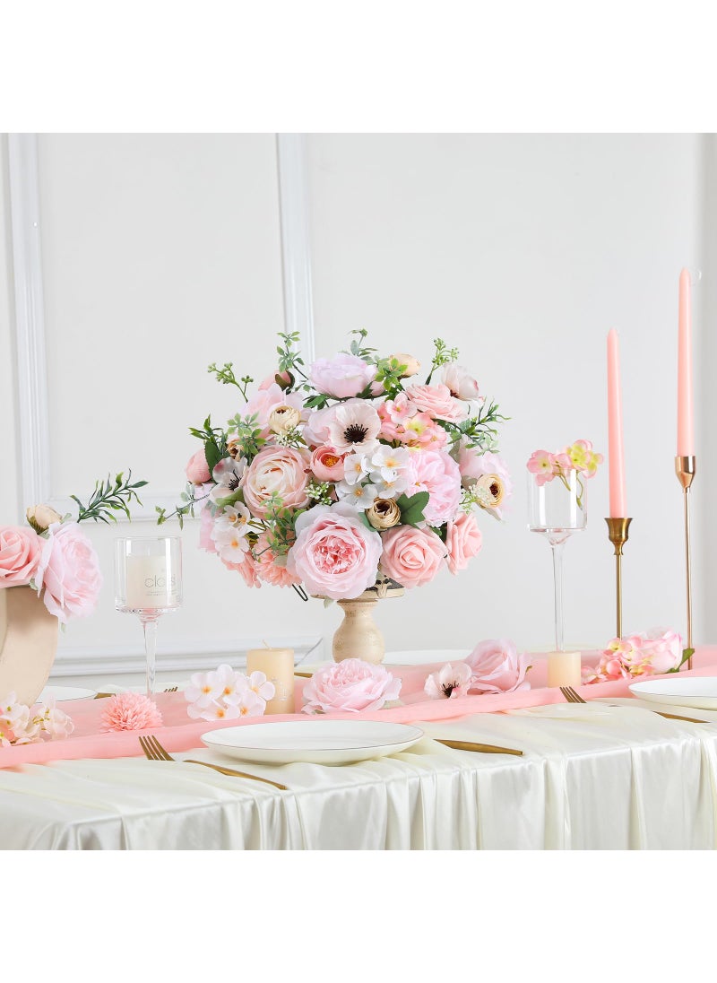 Garisey Garisey Artificial Flowers Combo for DIY Wedding Bouquets Combo Centerpieces Arrangements Party Bridal Baby Shower Home Decorations-Blush Pink  - Image 5