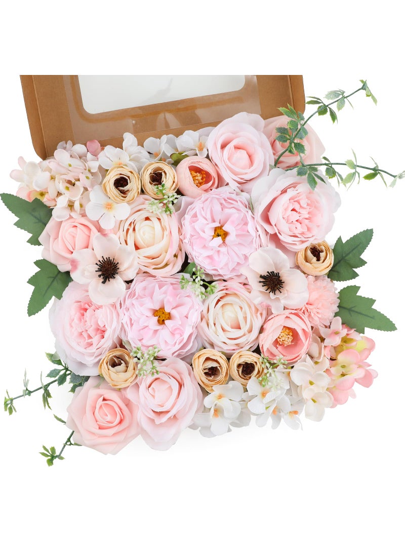 Garisey Garisey Artificial Flowers Combo for DIY Wedding Bouquets Combo Centerpieces Arrangements Party Bridal Baby Shower Home Decorations-Blush Pink  - Image 1
