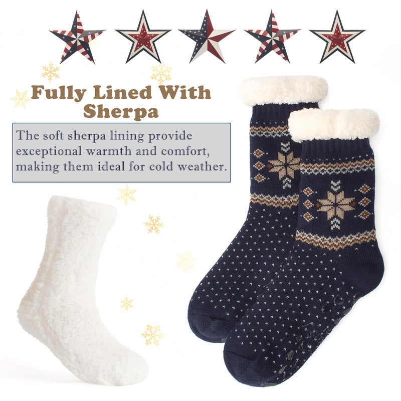 Cozylook Slipper Socks for Women Non Slip Fuzzy Thermal Cabin Socks Winter Warm Stocking Stuffers Size LXL - Image 4