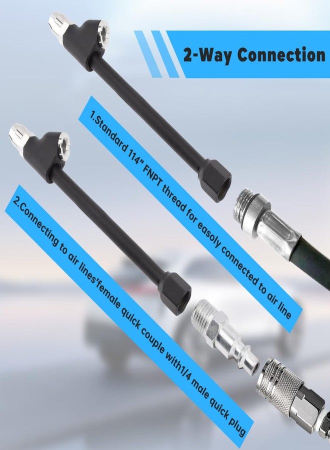 Ranjaner Air Chuck Set, 1/4" FNPT Extended Reach Dual Head Air Chuck with Quick Plug and Sealing Tape, 2 Way Connection Air Chuck Set for Truck, Bicycle, Motorbike, Car - Image 4