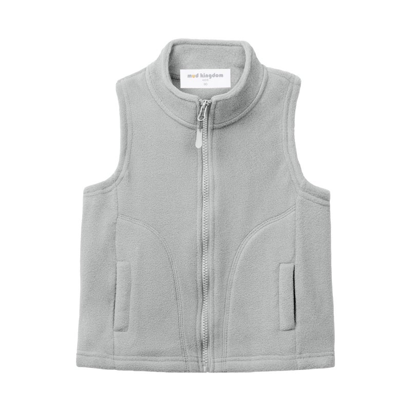 Mud Kingdom Toddler Boy Vest Gray Polar Fleece Lightweight 4T - Image 2